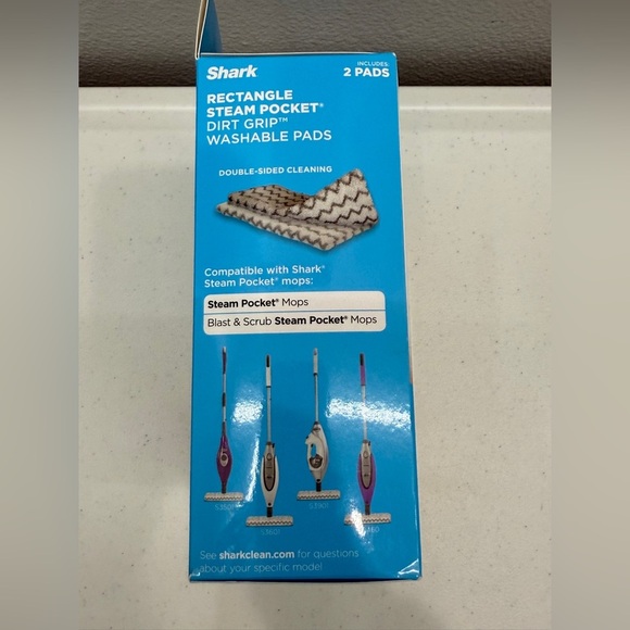 Shark Steam Pocket Dirt Grip Rectangle Mop Cleaning Microfiber Washable Pads - Picture 5 of 7